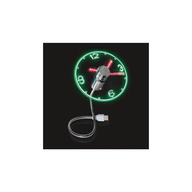 Portable USB LED Clock Fan - Dual Function Time Display & Cooling System