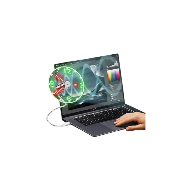Portable USB LED Clock Fan - Dual Function Time Display & Cooling System